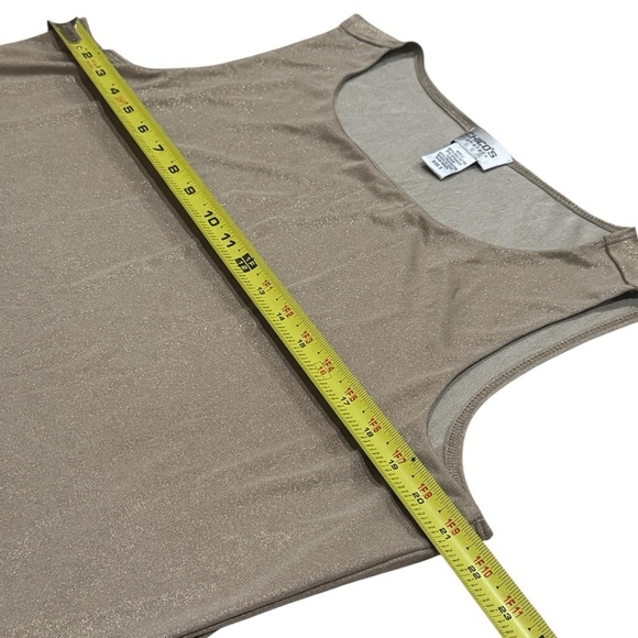 Chico’s Travelers Gold Sparkle Summer Tank Wedding Guest Women’s Size 3 XL - Picture 7 of 8